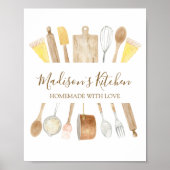 水パーソナライズされた色キッチン料理器具 ポスター (正面)