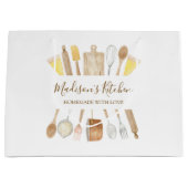 水パーソナライズされた色キッチン料理器具 ラージペーパーバッグ (正面)