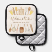 水パーソナライズされた色キッチン料理器具 鍋敷き (正面/裏面)