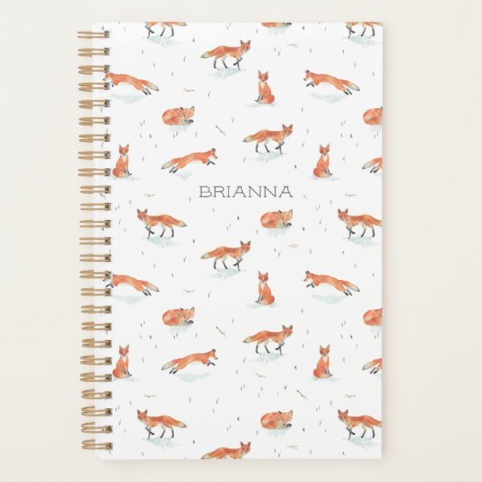 水パーソナライズされた色キツネ プランナー手帳 (正面)