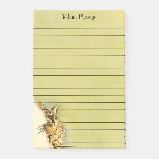 水パーソナライズされた色キャットプロフィールウィスカー並び ポストイット (正面)