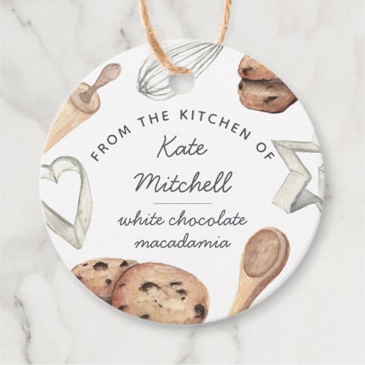 水パーソナライズされた色クッキーベーキング フェイバータグ (正面)