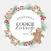 水パーソナライズされた色クッキー交換 ラウンドシール (正面)