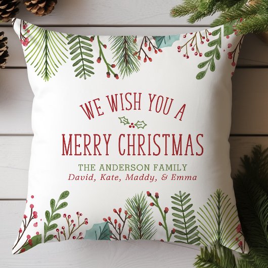 水パーソナライズされた色クリスマスグリーン クッション