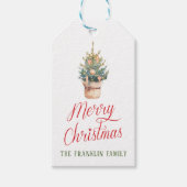 水パーソナライズされた色クリスマスツリーの宛先: ギフトタグ (正面)