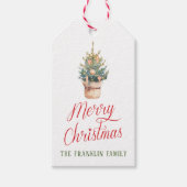 水パーソナライズされた色クリスマスツリーギフト ギフトタグ (正面)