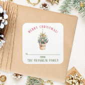 水パーソナライズされた色クリスマスツリーギフト スクエアシール