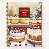 水パーソナライズされた色クリスマスレシピギフト ノートブック (正面)