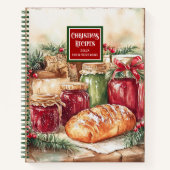 水パーソナライズされた色クリスマスレシピLogbook ノートブック (正面)