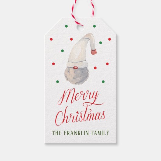 水パーソナライズされた色クリスマス格言 ギフトタグ (正面)