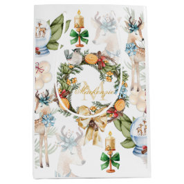 水パーソナライズされた色クリスマス ミディアムペーパーバッグ