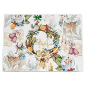 水パーソナライズされた色クリスマス ラージペーパーバッグ (正面)