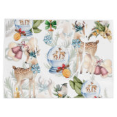 水パーソナライズされた色クリスマス ラージペーパーバッグ (裏面)