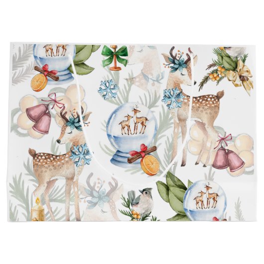 水パーソナライズされた色クリスマス ラージペーパーバッグ (裏面)