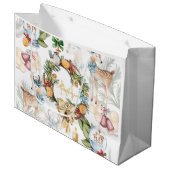 水パーソナライズされた色クリスマス ラージペーパーバッグ (正面アングル)