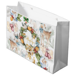 水パーソナライズされた色クリスマス ラージペーパーバッグ