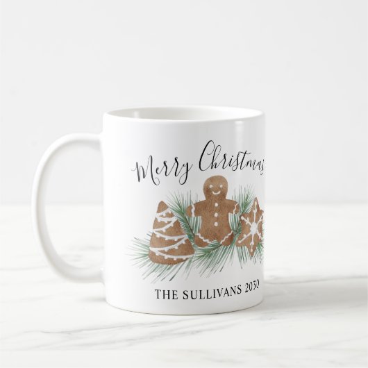 水パーソナライズされた色クリスマスCookie コーヒーマグカップ (左)