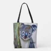 水パーソナライズされた色グレーコアラ トートバッグ (裏面)