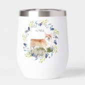 水パーソナライズされた色コーギと春リース (背面)