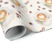 水パーソナライズされた色コーヒーベビーシャワー ラッピングペーパー (ロールコーナー)