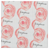水パーソナライズされた色コーラルピンク花 ファブリック (クローズアップ)