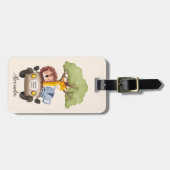 水パーソナライズされた色サファリ動物 ラゲッジタグ (正面横)