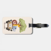 水パーソナライズされた色サファリ動物 ラゲッジタグ (裏面横)