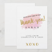 水パーソナライズされた色サンキューカード サンキューカード (正面/裏面)