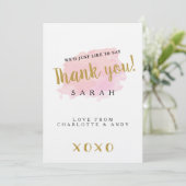 水パーソナライズされた色サンキューカード サンキューカード (スタンド正面)