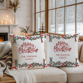水パーソナライズされた色スクリプトのクリスマスグリーン クッション