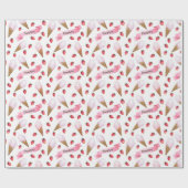 水パーソナライズされた色ストロベリーアイスクリームコーン ラッピングペーパー (フラット)