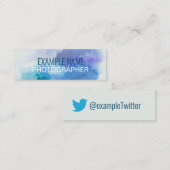 「水パーソナライズされた色スプラッシュ」Twitter スキニー名刺 (正面/裏面)