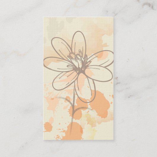 水パーソナライズされた色スプラットのスケッチフローラ 名刺 (裏面)