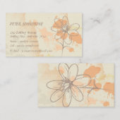 水パーソナライズされた色スプラットのスケッチフローラ 名刺 (正面/裏面)