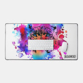 水パーソナライズされた色タイガー頭 デスクマット (キーボード&マウス)