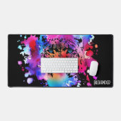 水パーソナライズされた色タイガー頭 デスクマット (キーボード&マウス)