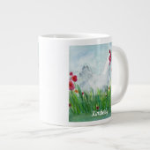 水パーソナライズされた色チキン ジャンボコーヒーマグカップ (正面右)