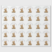 水パーソナライズされた色テディベア赤ちゃんシャワー ラッピングペーパー (フラット)