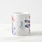 水パーソナライズされた色トンボ コーヒーマグカップ (中央)