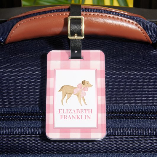 水パーソナライズされた色ドッグスクールバッグラベル ラゲッジタグ (正面インサイチュ2)