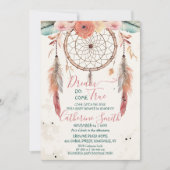 水パーソナライズされた色ドリームキャッチャー赤ちゃんシャワー 招待状 (正面)