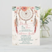 水パーソナライズされた色ドリームキャッチャー赤ちゃんシャワー 招待状 (スタンド正面)