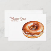 水パーソナライズされた色ドーナツサンキューカード 出欠カード (正面/裏面)