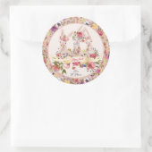 水パーソナライズされた色ハッピーイースターバニー ラウンドシール (バッグ)