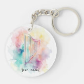 水パーソナライズされた色ハープキーチェーン キーホルダー (裏面)