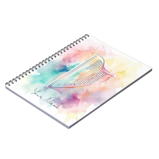 水パーソナライズされた色ハープノートブック ノートブック (左側)