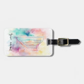 水パーソナライズされた色ハープ荷物タグ ラゲッジタグ (正面横)