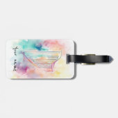 水パーソナライズされた色ハープ荷物タグ ラゲッジタグ (裏面横)