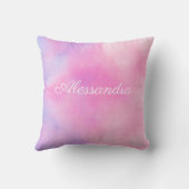 水パーソナライズされた色バタフライ枕 クッション (裏面)