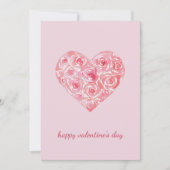 水パーソナライズされた色バラハートバレンタインデー シーズンカード (正面)